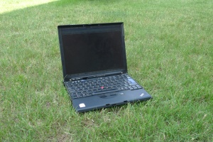greenpc Laptop on Grass